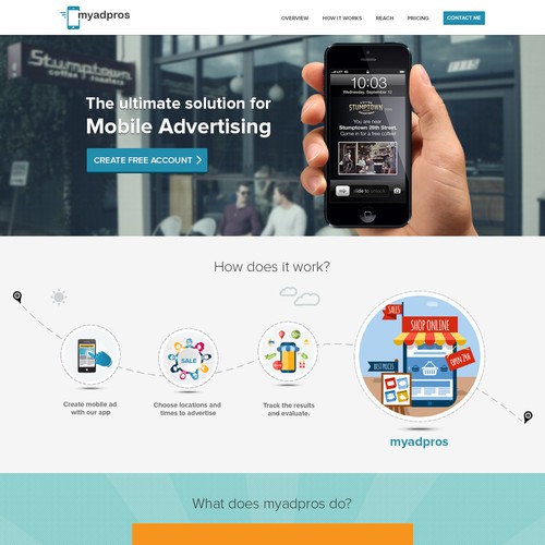 Create website for new cutting edge mobile advertising technology for small businesses