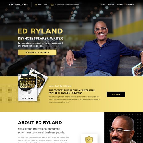 ED RYLAND needs his personal branding website promoting books and speaking.