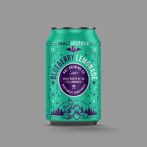 Seltzer label design for a brewery located in the Northwest Territories