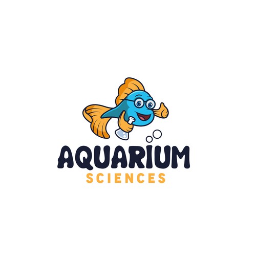 Aquarium science cartoony logo