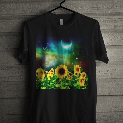 Create a trippy black light poster style MUSHROOM tee!