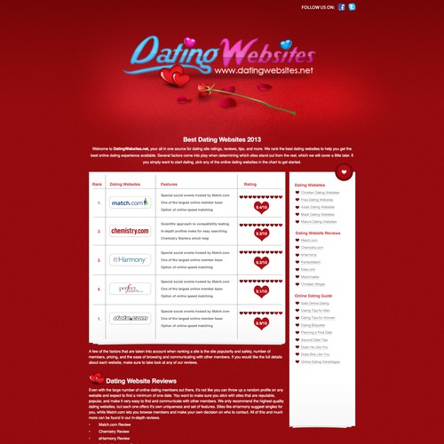 New website design wanted for DatingWebsites.net