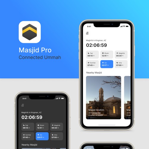 Apps to connects communities and individuals to local mosques.