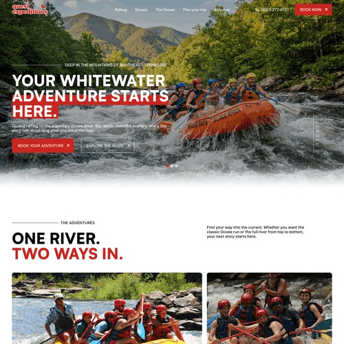 Premium Rafting Website design