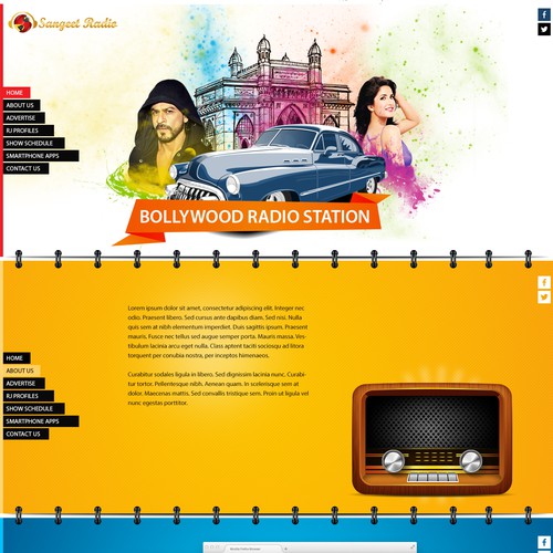 Bollywood Radio Station Website concept