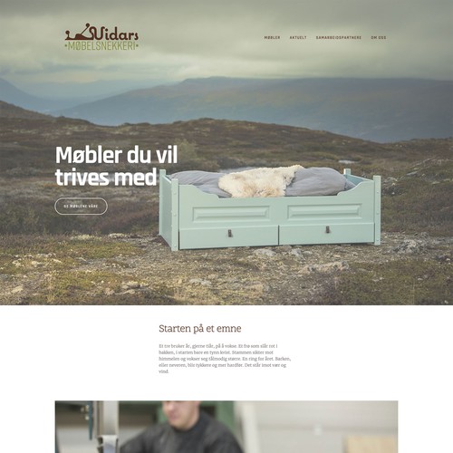 Website for Vidars møbelsnekkeri