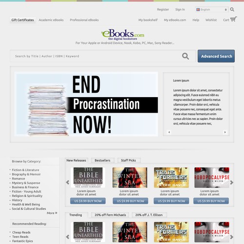 Redesign the eBooks.com homepage