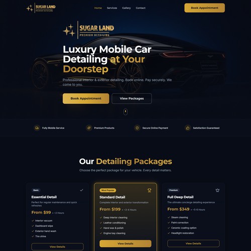 Mobile Detailing and Booking website