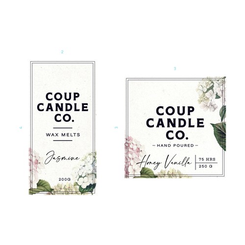 Labels for Coup Candle Co.