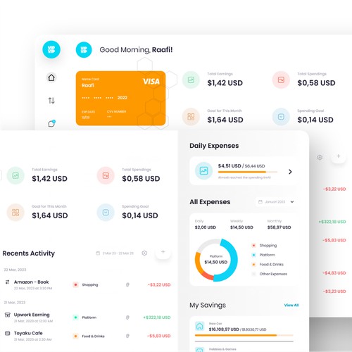 Money Management Dashboard - User Interface Design