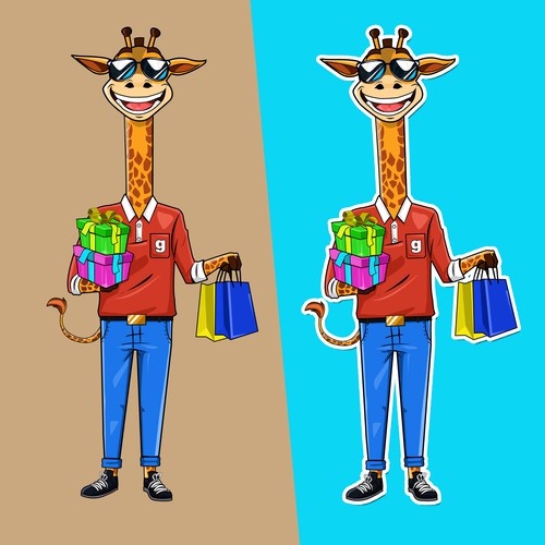 Giraffe Mascot design appealing to parents and kids