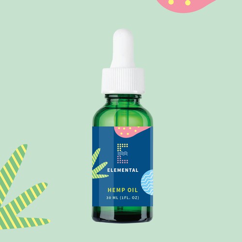 Proposed label illustration for an essential oil brand