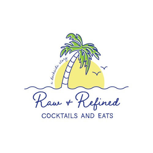 Tropical logo concept for Raw & Refined restaurant