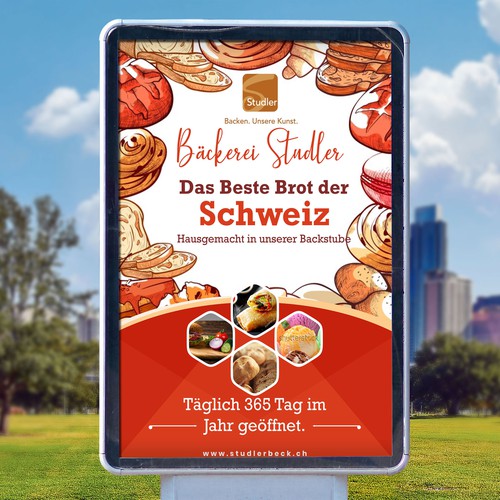 Plakat für Bäckerei (Grösse F4, 90x128 cm)