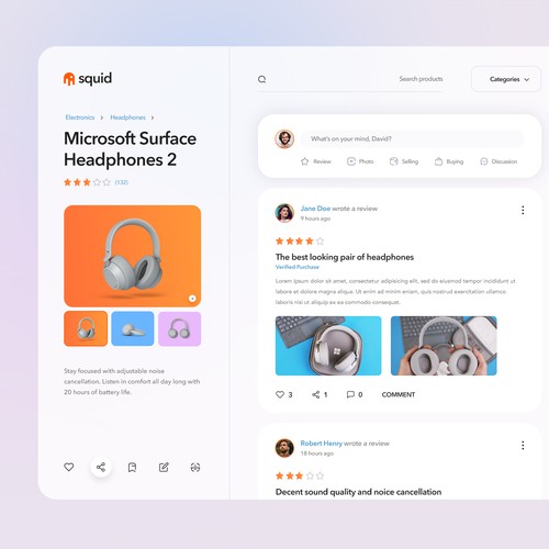 Product Timeline Page for Squid