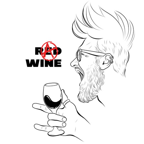 Wine drinkers T-shirt design (male)