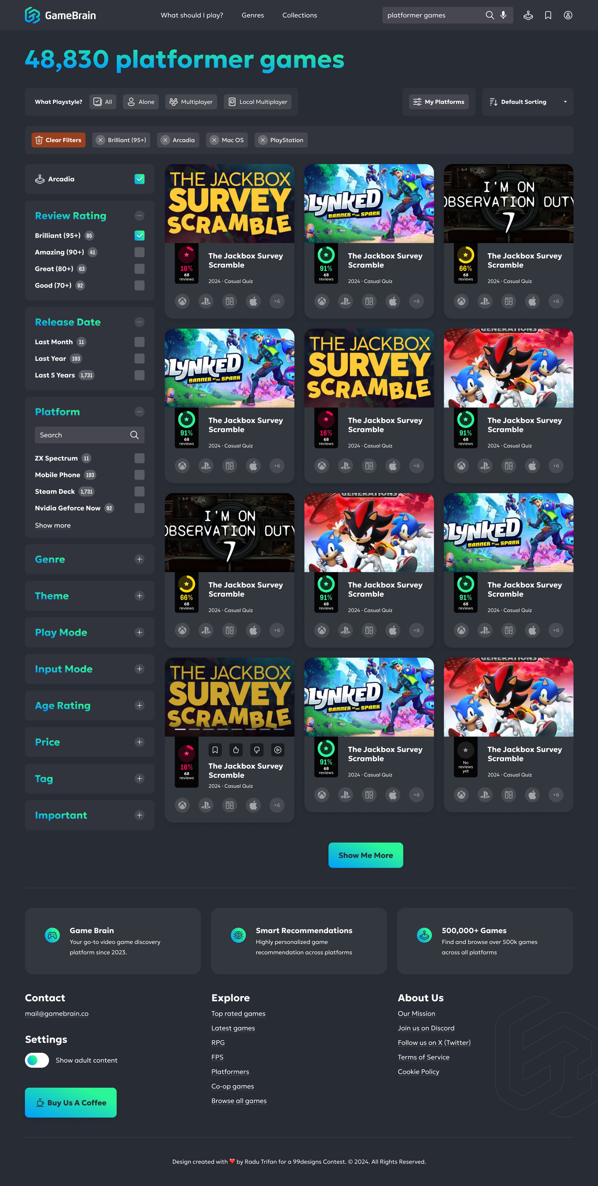Game Discovery Platform needs engaging re-design.