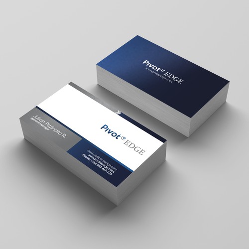 Create a new logo and business card for Canadian recruitment marketing firm, Pivot + Edge
