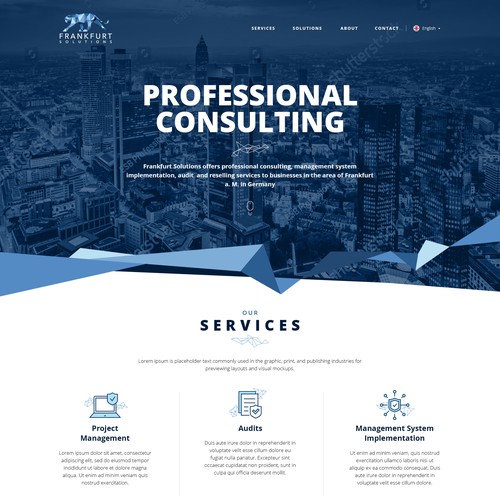 Website for Frankfurt Solutions.