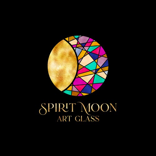 Spirit Moon Art Glass Logo Design