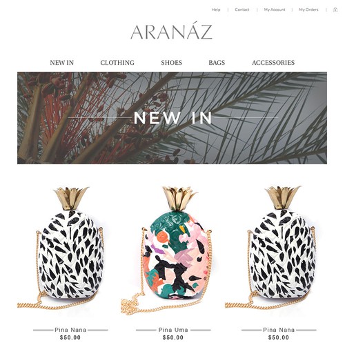 Product display page - fashion accessorie brand