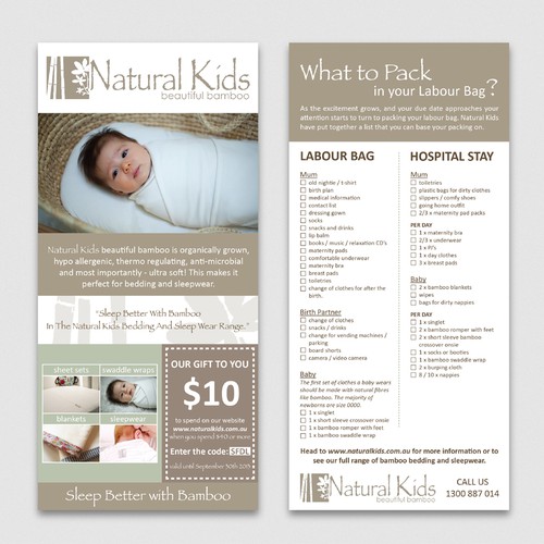 Help Natural Kids with a new postcard or flyer