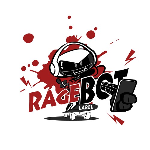RageBot - A mascot logo for a skater brand 