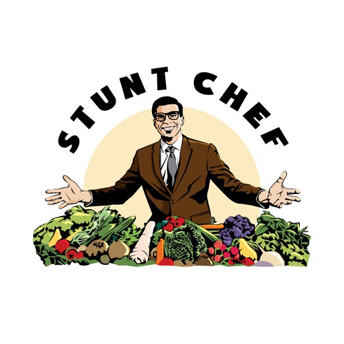 logo design for professional stuntman/vegan chef