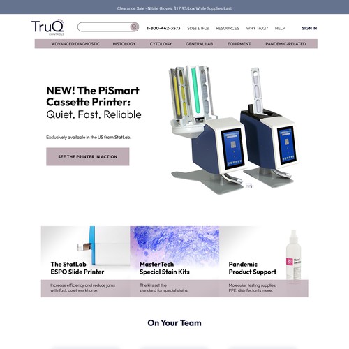 Website design for pathology laboratory