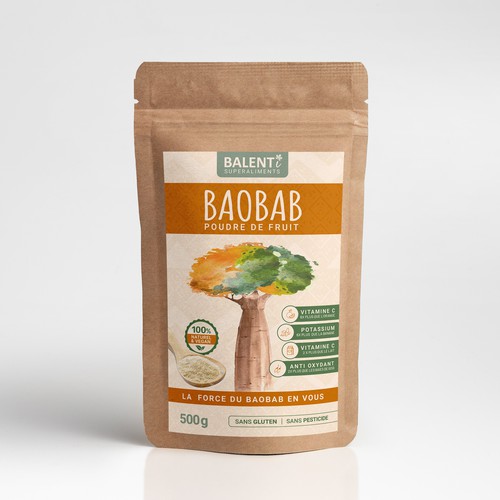 Baobab Powder Label Design