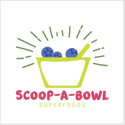 Colorful logo for Acai bowl, suerfoods cafe