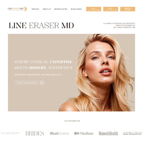 Luxury Medspa Website Homepage Concept