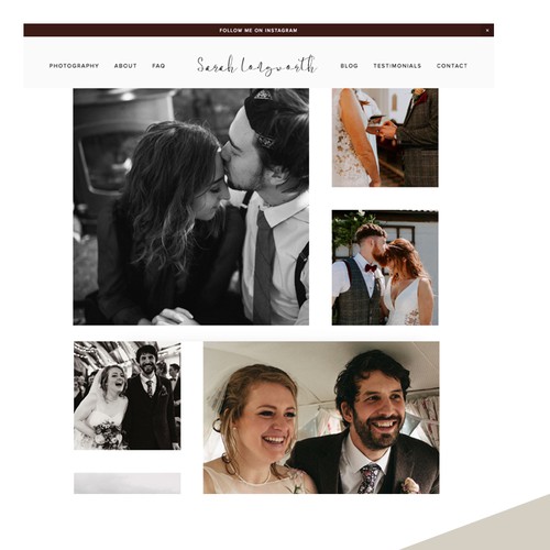 Squarespace website for wedding photographer