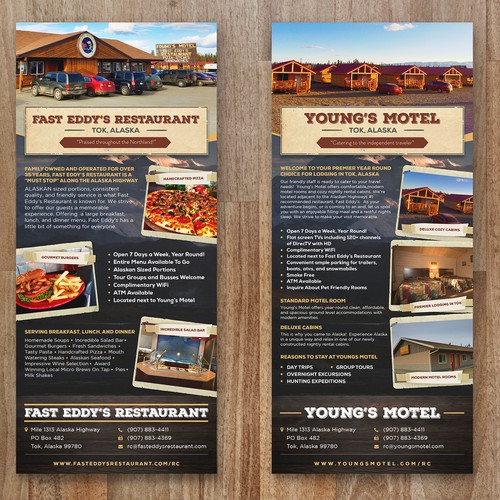 Rack Card for Fast Eddy's Restaurant and Young's Motel