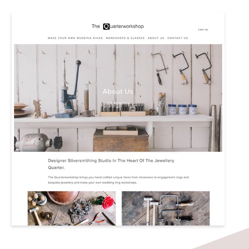 Squarespace website for Jewelry workshop and studio