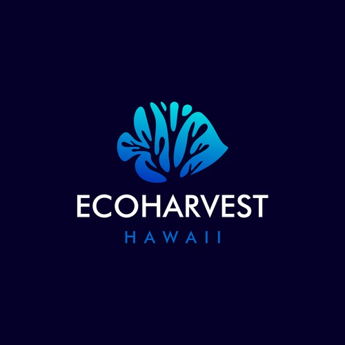 EcoHarvest Hawaii | Fish Logo | Fishing Logo | Coral Logo | Reefs Logo | Aquarium Logo