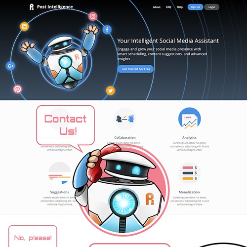 Robot Mascot for Social Media Analytics Service