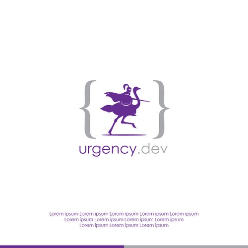 Concept logo design for "urgency.dev"