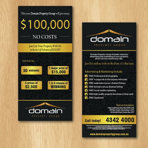 Create a capturing DL Flyer for our $100,000 Cash Give Away Real Estate