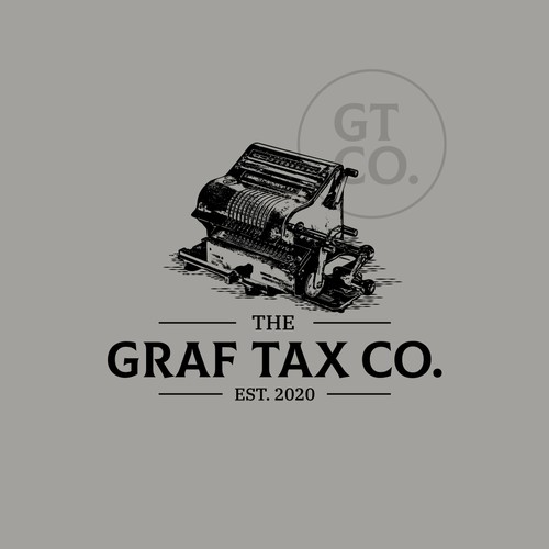 Vintage logo and illustration for a tax consultant