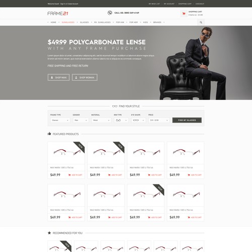 Glasses & Sunglasses Online Retailer & Logo Design