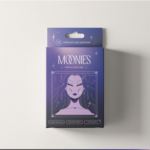 space themed pimple patches box design