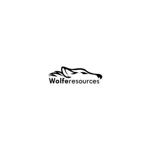 Create a simple but stylish wolf logo for Wolfe Resources