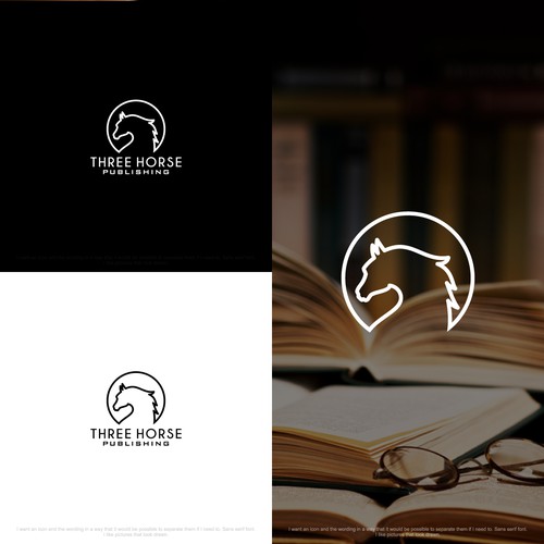 Design a simple hipster logo for Three Horse Publishing