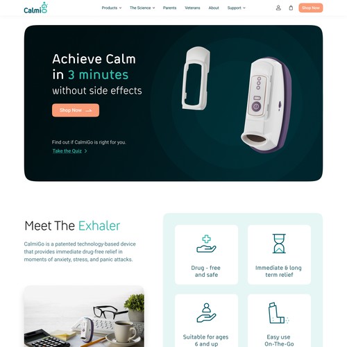 UX Design for CalmiGo Landing Page