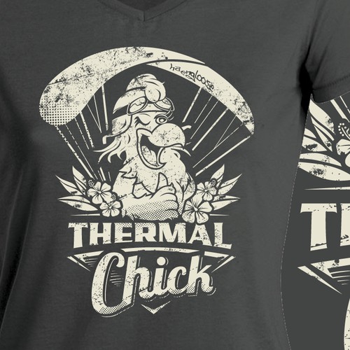 Crazy Ladies Paraglider T-Shirt-Design THERMAL CHICK