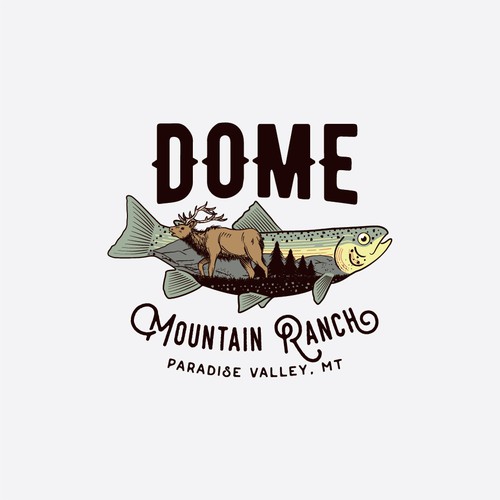 Hand drawn logo for Dome Mountain Ranch