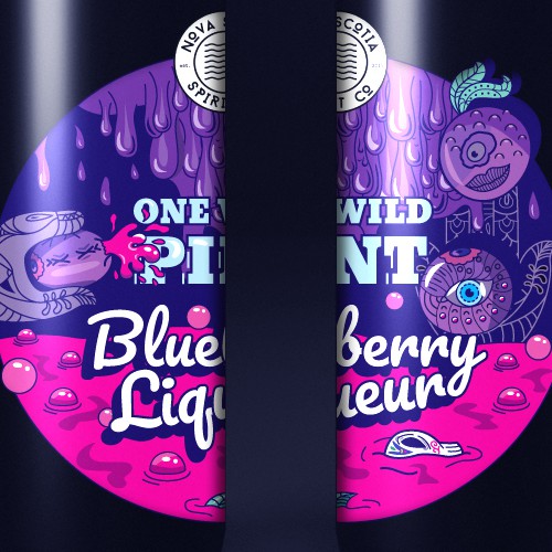 Funky concept for liqueur label