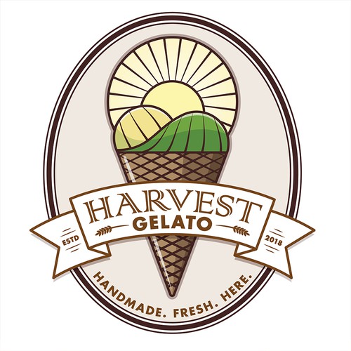 Logo design for an Ice Cream company that use natural ingredients.