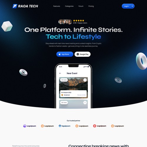 Tracking App Landing Page